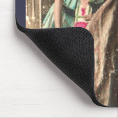 Antiek Kerstman en meisje Muismat (Hoek)