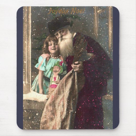 Antiek Kerstman en meisje Muismat (Voorkant)