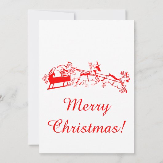 Antiek Kerstman en Sleigh Grote Kerstcadeau Label Feestdagenkaart (Voorkant)