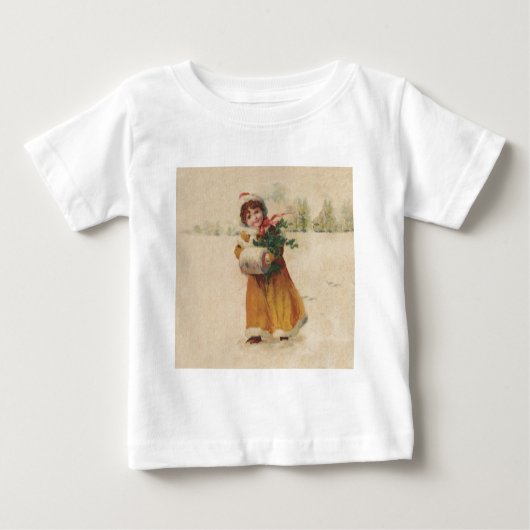 Antiek Kerstmis Meisje Winter Kind (Voorkant)