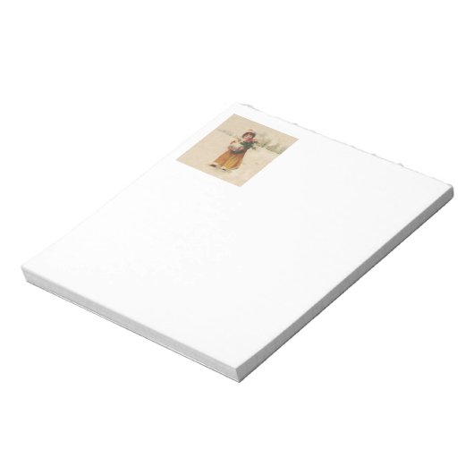 Antiek Kerstmis Meisje Winter Kind Notitieblok (Linkerzijde)