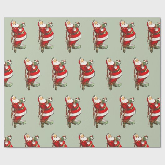 Antiek kerstpapier cadeaupapier (Vlak)