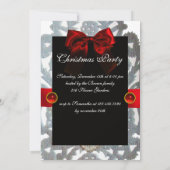 Antiek kerstpapier met rode bol kaart (Achterkant)