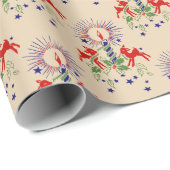 Antiek kerstpapier voor rendieren cadeaupapier (Rol Hoek)