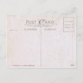 Antiek Kerstpost Kaart-Holly & Crescent Moon Feestdagenkaart (Achterkant)