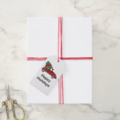 Antiek kersttruck Prettige feestdagen Cadeaulabel (Met Touw)