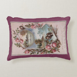 Antiek Kerstvogels Rozen Landschap Seizoensgebonde Accent Kussen