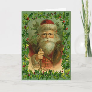 -Antiek kerstWenskaart Feestdagen Kaart