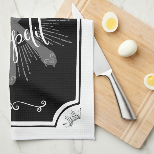 Antiek Keukenbord - Bon Appetit Theedoek (Quarter Fold)