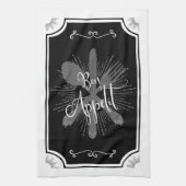 Antiek Keukenbord - Bon Appetit Theedoek (Verticaal)