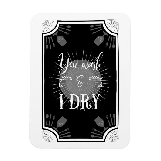 Antiek Keukenbord - U was en ik droog Magneet (Verticaal)