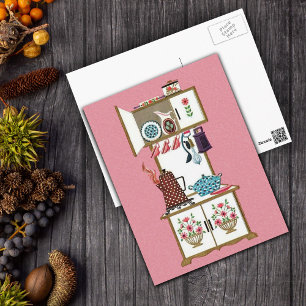 Antiek Keukenkoffiekast Briefkaart