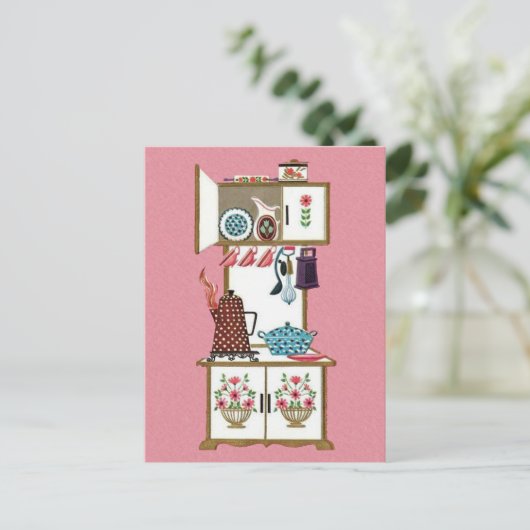  Antiek Keukenkoffiekast Briefkaart (Staand voorkant)