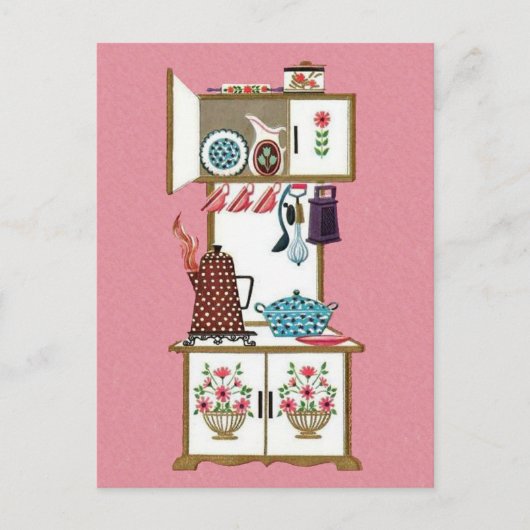  Antiek Keukenkoffiekast Briefkaart (Voorkant)