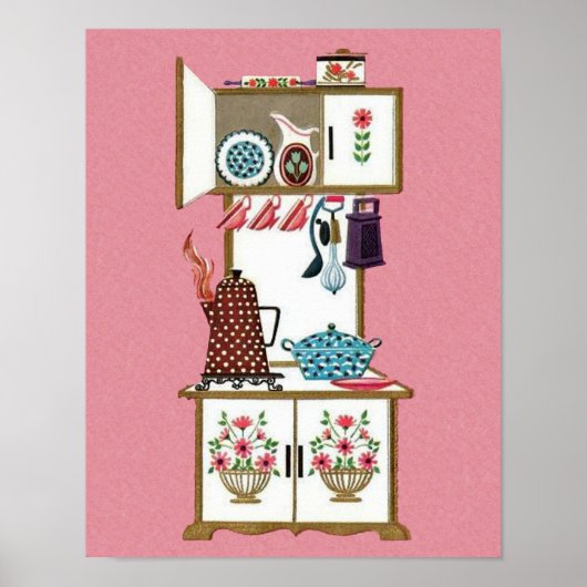  Antiek Keukenkoffiekast Poster (Voorkant)