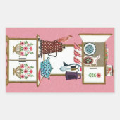 Antiek Keukenkoffiekast Rechthoekige Sticker (Voorkant)