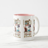  Antiek Keukenkoffiekast Tweekleurige Koffiemok (Voorkant rechts)