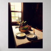 Antiek keukentafel poster (Voorkant)