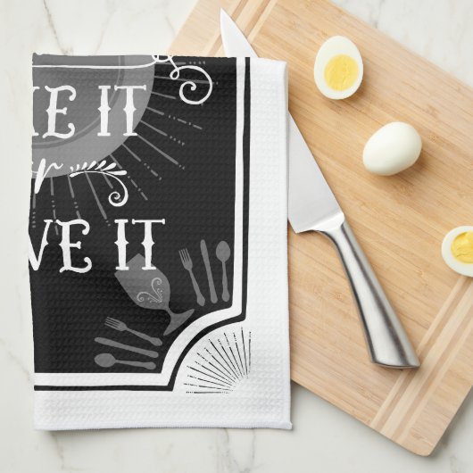 Antiek Keukenteken - op het Menu van vandaag Theedoek (Quarter Fold)