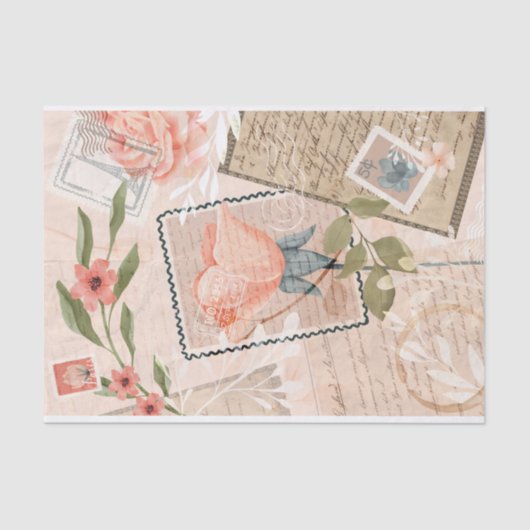  Antiek kieuwsteenslag Verloskundige Collage Tissuepapier (Voorkant)