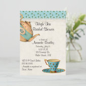 Antiek Kijk Vrijgezellenfeest Tea Party Uitnodigin Kaart (Staand voorkant)