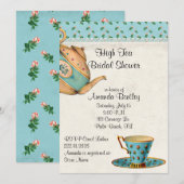 Antiek Kijk Vrijgezellenfeest Tea Party Uitnodigin Kaart (Voorkant / Achterkant)