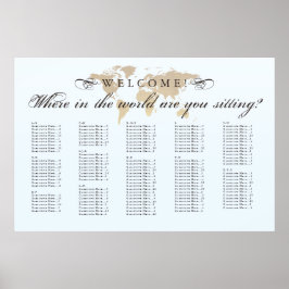 Antiek kijk waar in de World Seating Chart Poster