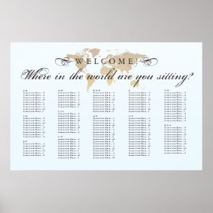 Antiek kijk waar in de World Seating Chart Poster