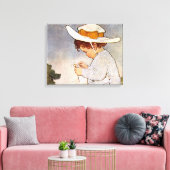 Antiek kind dat madeliefjes plukt Bessie Pease Gut Canvas Afdruk (Insitu (Woonkamer))