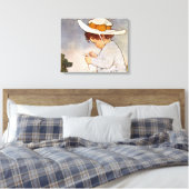 Antiek kind dat madeliefjes plukt Bessie Pease Gut Canvas Afdruk (Insitu (Slaapkamer))