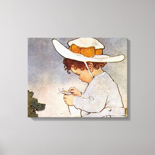 Antiek kind dat madeliefjes plukt Bessie Pease Gut Canvas Afdruk (Voorkant)