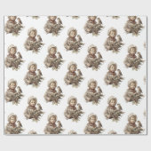 Antiek kind kerst inpakpapier (Vlak)