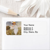 Antiek Kind plukken Daisies Flowers Etiket (Insitu)