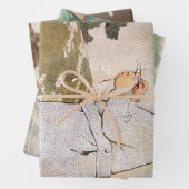 Antiek Kind plukken Daisies Flowers Inpakpapier Vel (In situ)