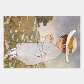 Antiek Kind plukken Daisies Flowers Inpakpapier Vel (Voorkant)