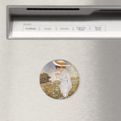 Antiek Kind plukken Daisies Flowers Magneet (Insitu (Vaatwasser))