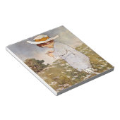 Antiek Kind plukken Daisies Flowers Notitieblok (Schuin)