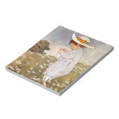 Antiek Kind plukken Daisies Flowers Notitieblok (Linkerzijde)