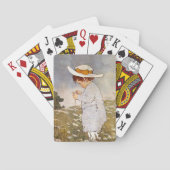 Antiek Kind plukken Daisies Flowers Speelkaarten (Achterkant)