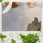 Antiek Kind plukken Daisies Flowers Theedoek (Gevouwen)