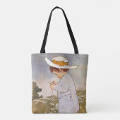 Antiek Kind plukken Daisies Flowers Tote Bag (Achterkant)