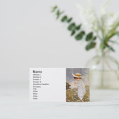 Antiek Kind plukken Daisies Flowers Visitekaartje (Staand voorkant)