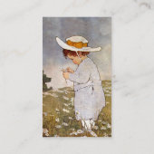 Antiek Kind plukken Daisies Flowers Visitekaartje (Achterkant)