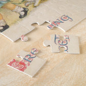 Antiek Kinderen Konijn Paaskunst Legpuzzel (Zijkant)