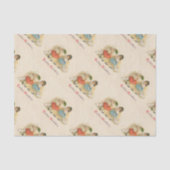 Antiek Kinderen Konijn Paaskunst Tissuepapier (Voorkant)