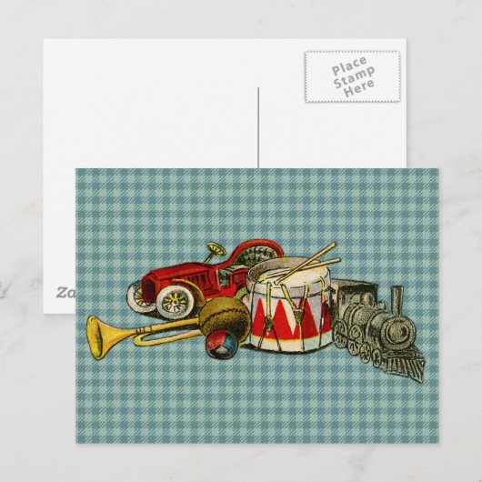 Antiek kinderspeelgoed briefkaart (Voorkant / Achterkant)