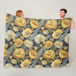 Antiek klaprozenpatroon fleece deken