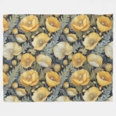 Antiek klaprozenpatroon fleece deken (Voorkant (Horizontaal))