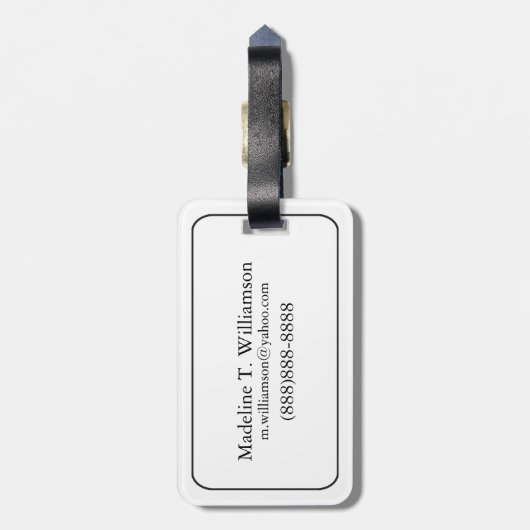 Antiek klarinet stilleven, B&W Bagagelabel (Achterkant verticaal)