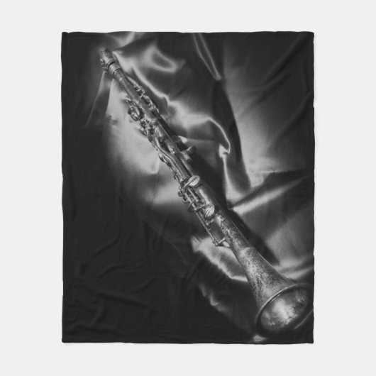 Antiek klarinet stilleven, B&W Fleece Deken (Voorkant)